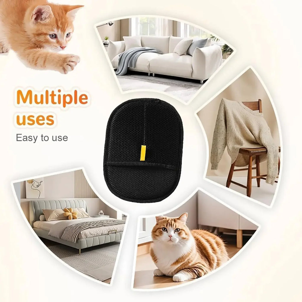 Reusable Cat Grooming Gloves Electrostatic Pet Hair Removal Mitts Cat Dog Hair Remover Brush Sticking Device Home Hair Scraper