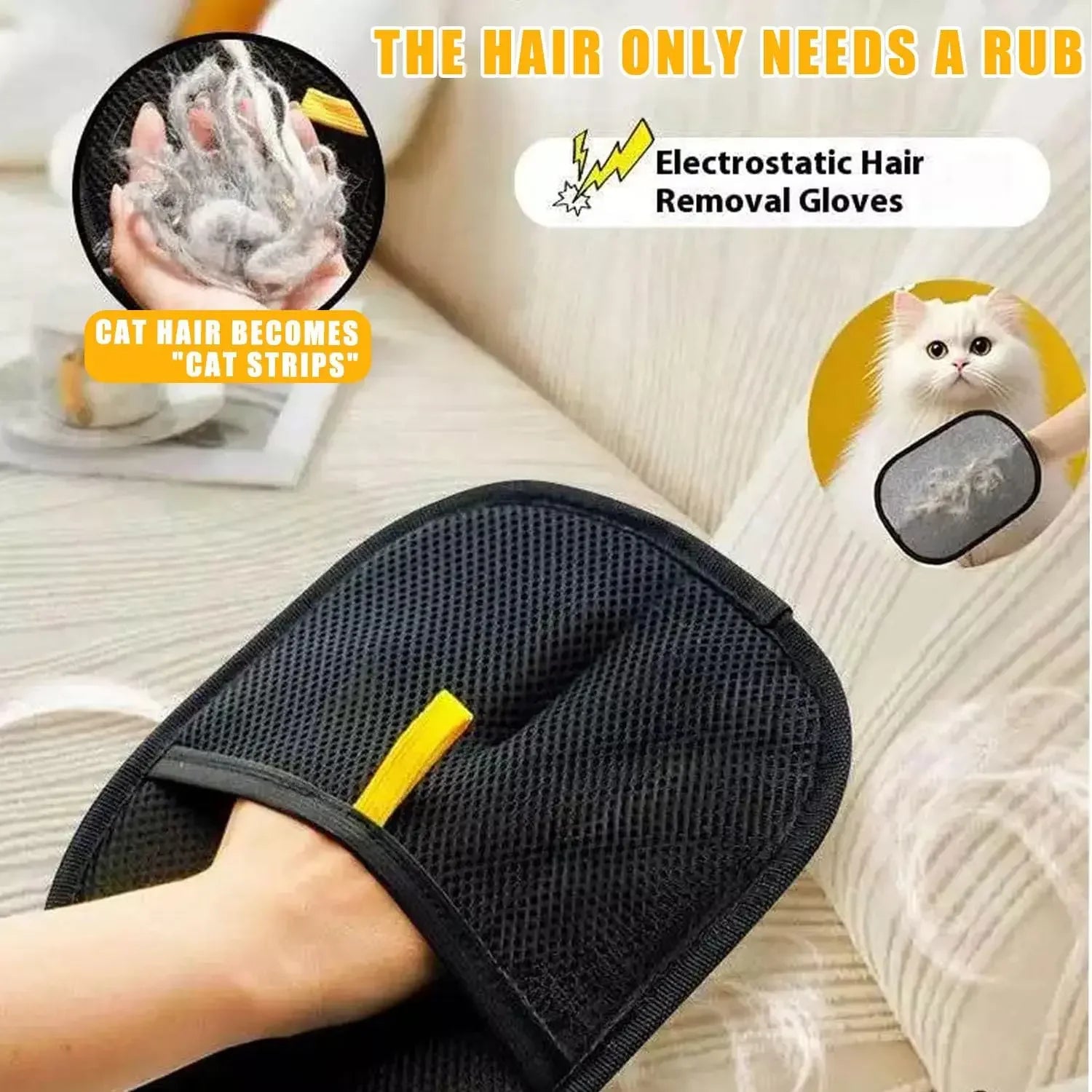 Reusable Cat Grooming Gloves Electrostatic Pet Hair Removal Mitts Cat Dog Hair Remover Brush Sticking Device Home Hair Scraper