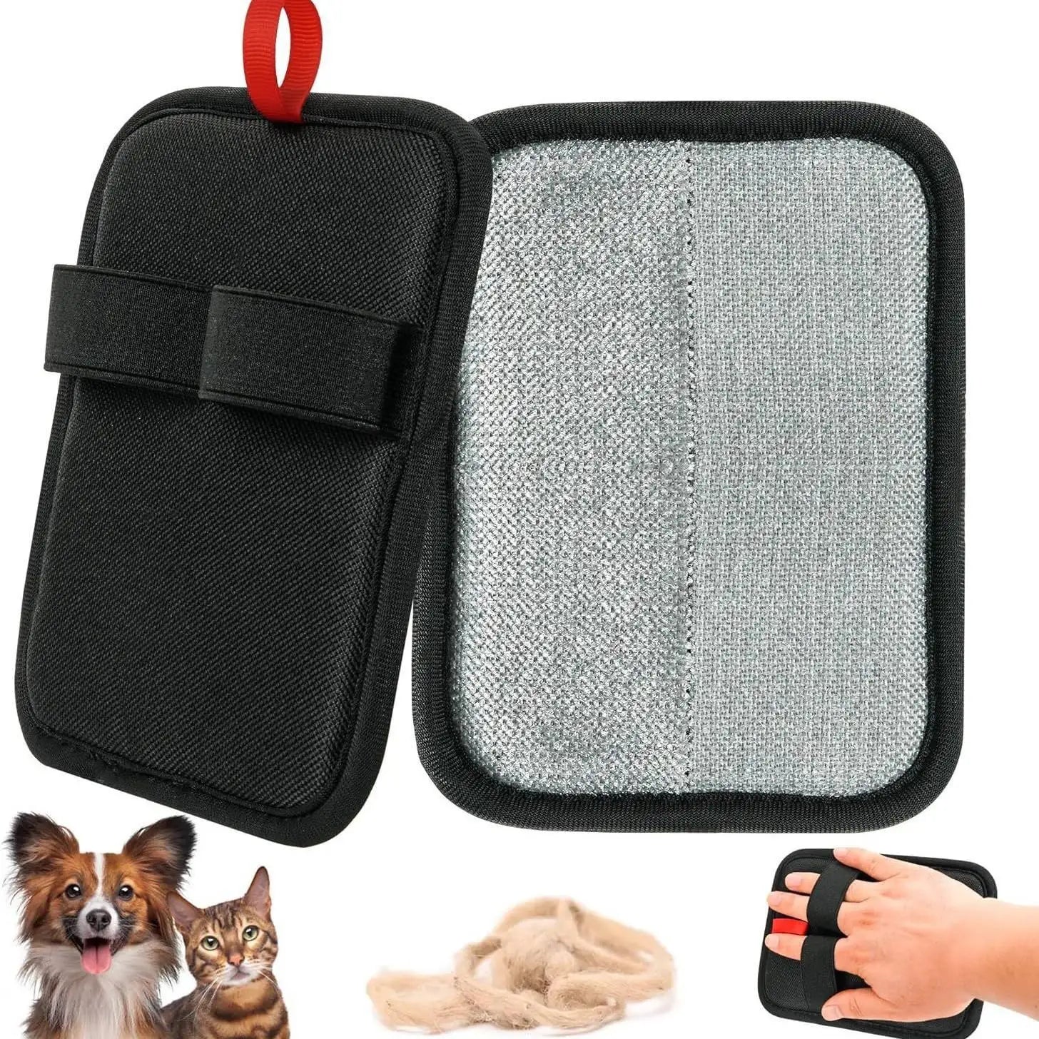 Pet Hair Removal Tool Reusable Static Removal Gloves, Double-Sided Grooming Gloves for Pets, Removes Pet Fur Hair for Carpets